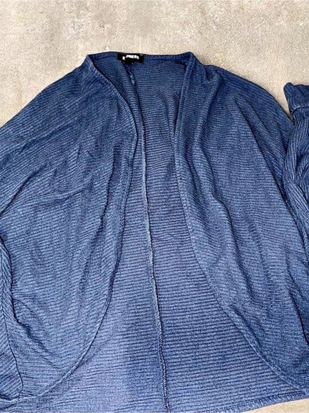 Express Blue Open Front Cardigan